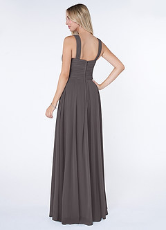 Azazie Kaleigh Bridesmaid Dresses Steel Grey A-Line Pleated Chiffon Dress image4