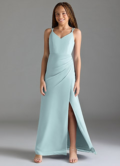 Azazie Leo Junior Mist Mermaid Pleated Chiffon Dress image1