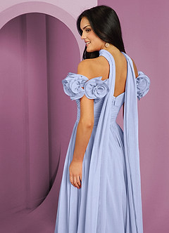Barbie ♥ Azazie Bridesmaid Dresses Ice A-Line Off the Shoulder Chiffon Convertible Dress image7