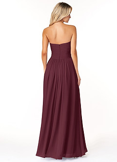 Azazie Yazmin Bridesmaid Dresses Cabernet A-Line Sweetheart Neckline Chiffon Convertible Dress image2