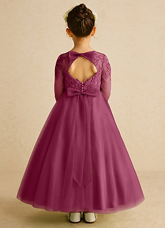 Azazie Precious Robe Demoiselle D'honneur Fillette Robe Trapèze en Tulle Dentelle Mûre image1