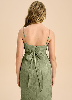 Azazie Mai Junior Etui Plissee Blumen-Burnout Kleid Pistazie image7