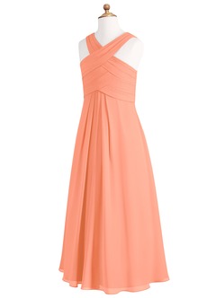 Azazie Kaleigh Junior A-Linie Plissee Chiffon Kleid Agave image8