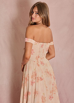 Candace Peach Off The Shoulder Maxi Dress image2