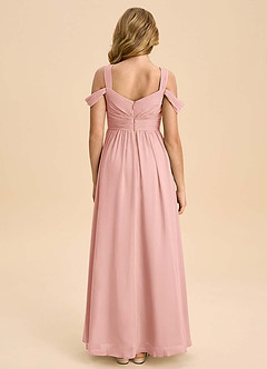 Azazie Lianne Junior Rosette A-Line Off the Shoulder Chiffon Dress image7