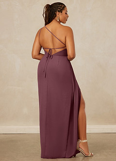Christian Siriano Bridal for Azazie 1003 Bridesmaid Dresses Sangria Sheath One Shoulder Chiffon Dress image9
