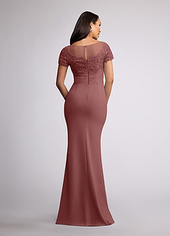 Azazie Susan Mother of the Bride Dresses Desert Rose Sheath Lace Stretch Crepe Dress image4