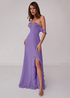 Barbie ♥ Azazie Final Sale Tahiti A-Line Off the Shoulder Chiffon Convertible Dress image4