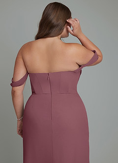 Azazie Johana Bridesmaid Dresses Sangria Mermaid Off the Shoulder Chiffon Convertible Dress image14