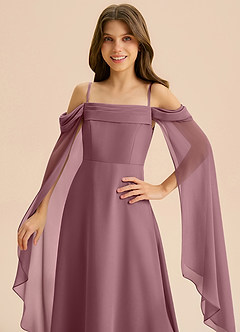 Azazie Moana Junior Amethyst A-Line Pleated Chiffon Dress image7