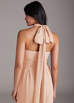 Azazie Lamara Robes de demoiselle d'honneur Combinaison Convertible en Mousseline de soie Épaule décolletée Rose Perle image10