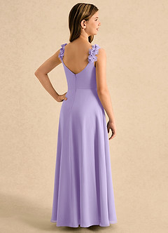 Azazie Masie Girls Formal Flower Girl Dresses Lilac A-Line Pleated Chiffon Dress image2