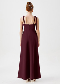 Azazie Rosey Junior Cabernet A-Line Sweetheart Neckline Stretch Crepe Dress image2