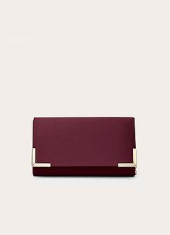 front Farblich passendes Set aus matten Satin-Sandalen mit Blockabsatz und Umschlag-Clutch