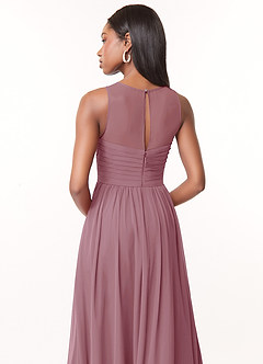 Azazie Nina Bridesmaid Dresses Vintage Mauve A-Line Pleated Chiffon Dress image3