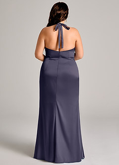 Azazie Valerie Jurken voor bruidsmeisjes Jurk van Stretch Satijn met Zeemeermin Geplooid Stormachtig image12