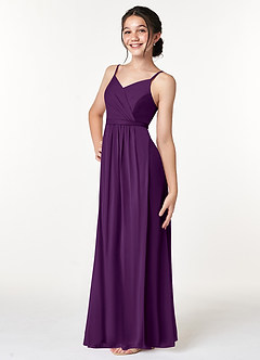 Azazie Luxy Junior Grape Pleated Mesh Dress image5