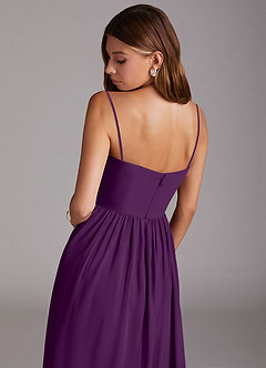 Azazie Calianna Bridesmaid Dresses Grape A-Line Off the Shoulder Chiffon Convertible Dress image8