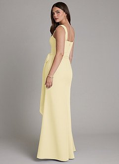 Azazie Katya Bridesmaid Dresses Lemon Sorbet Mermaid Square Neckline Chiffon Convertible Dress image7