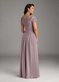 Azazie Dunja Mother of the Bride Dresses Dusk A-Line V-Neck Lace Chiffon Dress image4