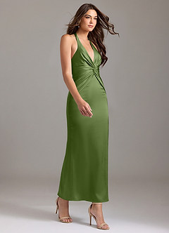 Azazie Valerie Bridesmaid Dresses Juniper Mermaid Pleated Stretch Satin Dress image4