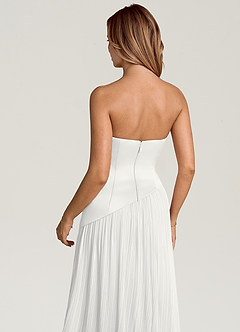 Azazie Tierney Bridesmaid Dresses White A-Line Strapless Chiffon Convertible Dress image5