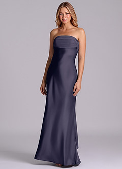 Azazie Ailanie Brudtärnklänningar Klä av Tubklänning i Stretch Satin Axelbandslös Stormig image1