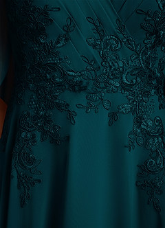 Azazie Tilda Mother of the Bride Dresses Pine A-Line Lace Chiffon Dress image6