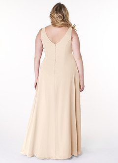 Azazie Kori Final Sale White Alabaster A-Line Pleated Chiffon Dress image7