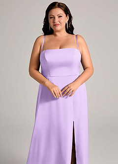 Azazie Wren Bridesmaid Dresses Lilac A-Line Strapless Stretch Satin Convertible Dress image13