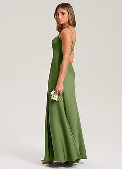 Azazie Lidia Bridesmaid Dresses Juniper Mermaid Side Slit Stretch Satin Dress image7