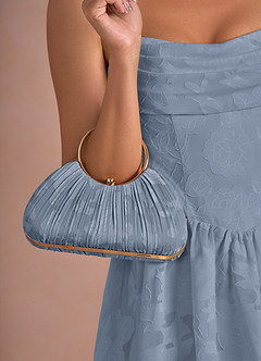front Matching Color Floral Burnout Pleated Handbag