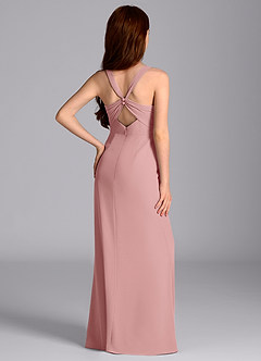 Azazie Mero Junior Dusty Rose Mermaid Pleated Chiffon Dress image2