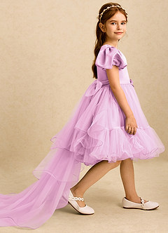 Azazie Cocoa Flower Girl Dresses Candy Pink Ball-Gown Pleated Tulle Dress image4