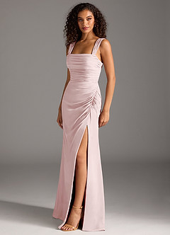 Azazie Jesaphine Abiti da Damigella Abito Tubino in Chiffon Fiocco Rosa Rossore image3
