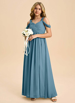 Azazie Lianne Junior Bermuda A-Line Off the Shoulder Chiffon Dress image1