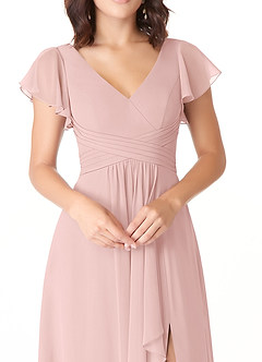Azazie Omari Bridesmaid Dresses Powder Pink A-Line Chiffon Dress image5
