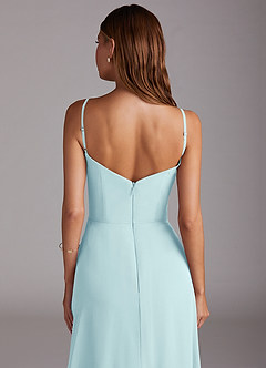 Azazie Marley Bridesmaid Dresses Sea Glass A-Line Off the Shoulder Chiffon Convertible Dress image10