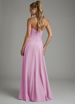 Azazie Layla Bridesmaid Dresses Candy Pink A-Line Strapless Chiffon Dress image2