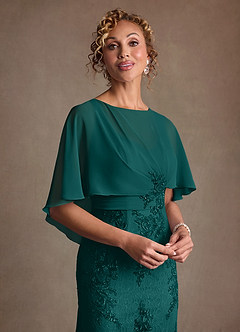 Azazie Amrita Kleider für die Brautmutter Meerjungfrau-Linie Spitze Chiffon Kleid Pfau image5