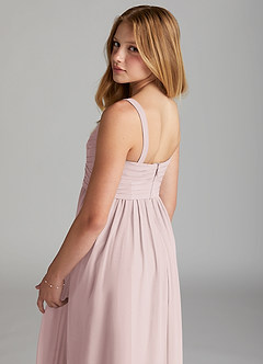Azazie Chanel Junior Jurk van Chiffon met A-Lijn Sweetheart Halslijn Blozend Roze image5