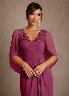 Azazie Forums Mother of the Bride Dresses Mulberry A-Line Lace Dress image4