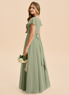 Azazie Cady Junior Pistachio A-Line Pleated Chiffon Dress image6