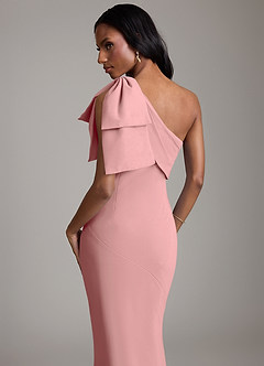 Azazie Yuanna Bridesmaid Dresses Dusty Rose Mermaid One Shoulder Chiffon Dress image7