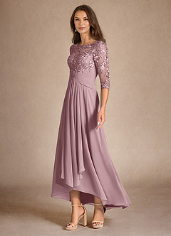 Azazie Marietta Mother of the Bride Dresses Dusty Rose A-Line Lace Dress image5