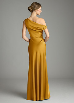 Azazie Emerson Brudepigekjoler Havfrue Off-Shoulder Stræk satin Gulv-længde Kjole image3