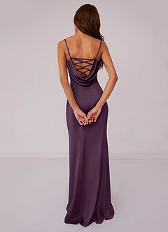 Barbie ♥ Azazie Bridesmaid Dresses Plum Mermaid Corset Stretch Satin Dress image2