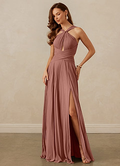 Christian Siriano Bridal for Azazie 1009 Bridesmaid Dresses Cedar Rose A-Line Pleated Chiffon Dress image8