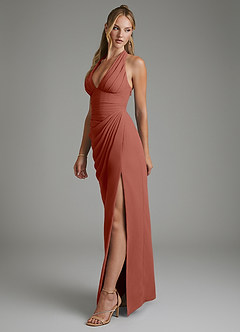 Azazie Tina Bridesmaid Dresses Auburn Mermaid Corset Chiffon Dress image5