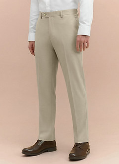 front Vincent Ivory Structured High Stretch Dress Pants